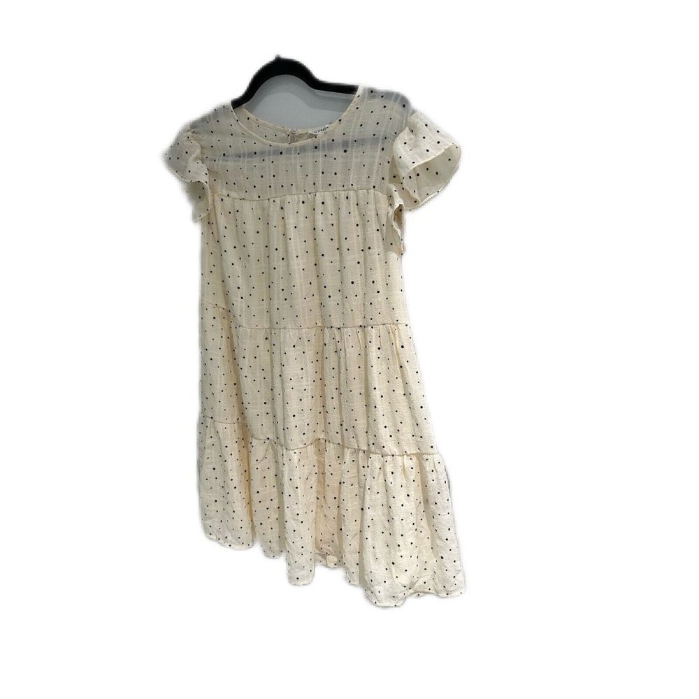 Blu Pepper Women's Cream & Black Polka Dot Baby Doll Dress Size Small